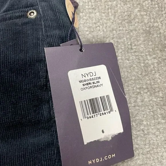 NWT NYDJ Women’s 6 Sheri Slim Corduroy stretch Lift Tuck Technology Navy New - Picture 8 of 8
